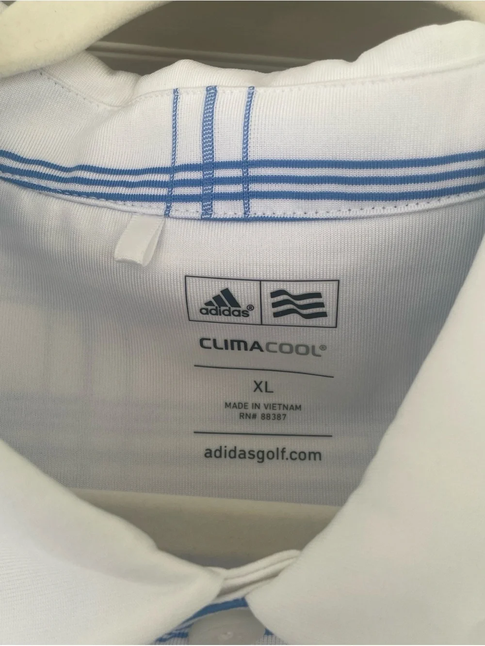 Adidas Men's Climacool White Blue Lake Nona Golf Polo Size XL